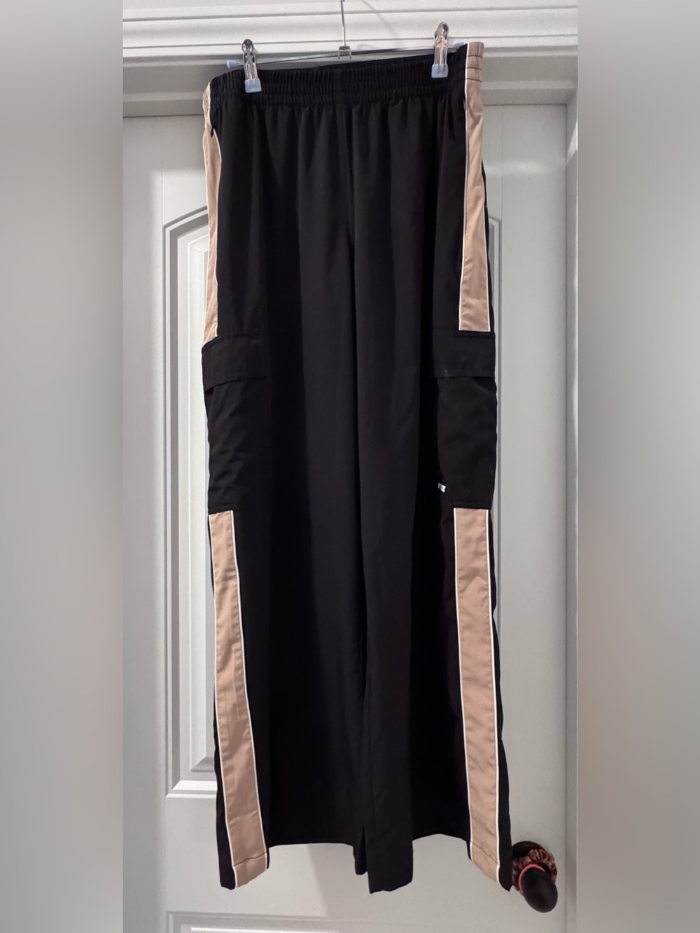 Victoria's Secret PINK Black/Tan Wide Leg Track Pants